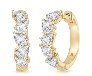 <b>Hoops</b> <b>Earrings</b> Diamond <b>Earrings</b> Gold and <b>Silver</b> <b>Earrings</b> Natural and Lab Grown Diamonds <b>Earrings</b> <b>Hoops</b> Fine Jewelry for Women - Product Image 2