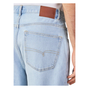 Jean droit bleu clair pour homme, taille mi-haute, coupe classique, en denim de coton décontracté, idéal pour le printemps - Product Image 5