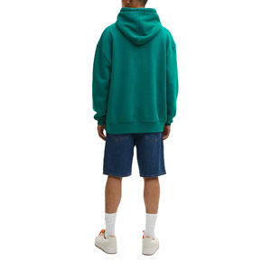Sweat-shirt à capuche vert émeraude pour homme, coupe ample, en molleton de coton, décontracté, avec poche avant, pour l'automne - Product Image 3
