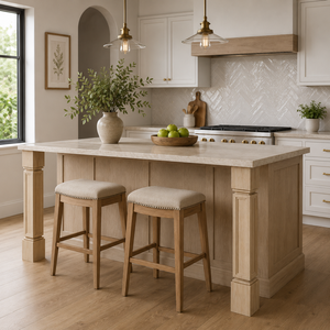 Pied de support décoratif carré en bois massif pour îlot de cuisine, armoires et comptoirs - Product Image 3