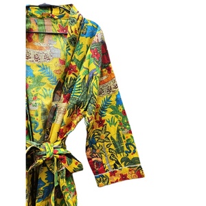 Kimono de algodón hecho a mano para mujer, estampado único, ropa de dormir de verano, cintura elástica, bata de dama de honor, talla única - Product Image 3