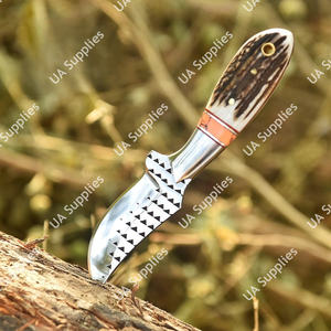 Cuchillo de supervivencia y caza industrial de acero con mango de cuerno de ciervo, hecho a mano, DIY, OEM, para forja de herraduras, para exteriores y camping, de UA Supplies - Product Image 5