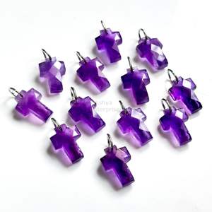 Colgante de Cruz Sagrada de Amatista Púrpura AAA, Plata 925, Gema Tallada a Mano, Amatista Natural para Fabricación de Joyas al por Mayor - Product Image 6