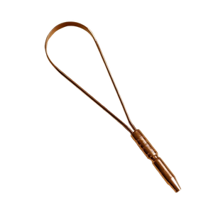 Nettoyeur de langue 100% cuivre, grattoir antimicrobien ayurvédique - Product Image 4