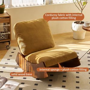 Sedia a Dondolo di Alta Qualità con Telaio in Legno Massello e Rivestimento Imbottito per Diverse Ambientazioni, Ideale per il Soggiorno - Product Image 4