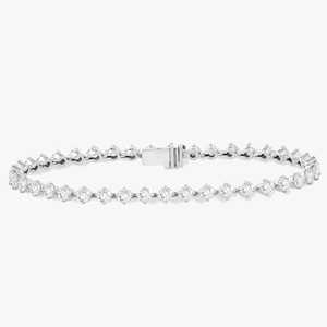 Pulseras de tenis de diamantes cultivados en laboratorio, corte redondo, engaste de garras, apilables, de lujo, elegantes, con cierre de caja, joyería fina de oro macizo de 10k, 14k, 18k - Product Image 5