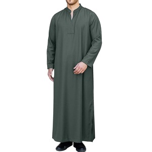 Breathable Elegant Islamic Clothing <b>Men</b> <b>Thobes</b> Middle East Full Sleeve Jubba Square Neck Customizable Cotton Floor Length <b>Thobes</b> - Product Image 1