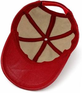 Casquette de baseball en cuir crème avec logo personnalisé en relief, coutures robustes, style vintage, fournisseur direct du fabricant - Product Image 4