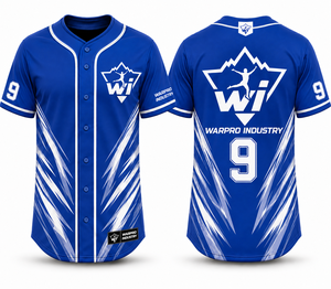 เสื้อเบสบอล WARPRO INDUSTRY แขนสั้น ติดกระดุมด้านหน้า ระบายเหงื่อได้ดี ผลิตจากผ้าสแปนเด็กซ์/ไนลอน สกรีนลายตามสั่ง ขนาดผู้ใหญ่ - Product Image 1