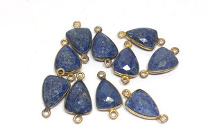 <b>Lapis</b> <b>Lazuli</b> Bezel Trillion Faceted Connector Gold Plated 925 Silver Plated Good Quality Jewelry Accessories Making Gemstone - Product Image 4