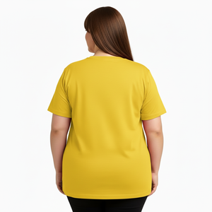 T-shirts basiques personnalisés grandes tailles pour femmes, col en V, en coton uni, coupe ajustée, vierges pour impression sérigraphique et DTF - Product Image 3