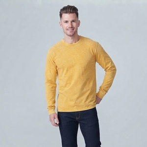 T-shirt à manches longues pour homme, délavé à la pierre, effet vintage, coupe oversize, col rond, en coton, style streetwear décontracté, coupe ample - Product Image 4