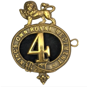 Insignia de gorra Glengarry del 4º Regimiento Real de Pie del Rey, 1874–1881, insignia de regimiento británico - Product Image 1