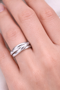 Bague artisanale en argent sterling vintage pour femme, idéale pour mariage et soirée, personnalisable, superposée, incurvée, irrégulière, bijoux fins - Product Image 4