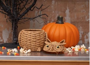 Cesta de Papel Tejida con Tapa de Búho de Halloween, Recipiente para Dulces, Almacenamiento de Papel Hecho a Mano para Decoración de Fiestas de Truco o Trato - Product Image 4