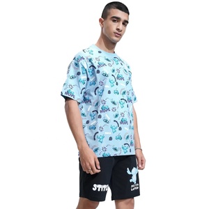 Venta caliente personalizado todo estampado transpirable 3D patrón Unisex Casual verano hombres de talla grande pantalones cortos conjunto tejido chándal - Product Image 2
