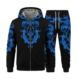 ชุดวอร์มแทรคสูท กางเกงขายาวและเสื้อฮู้ดดี้ ยูนิเซ็กซ์ คุณภาพสูง ชุดเซ็ตสองชิ้น ซิปแบบรูดขึ้น-ลง ผ้าฟลีซเทค ทรงหลวม สำหรับผู้ชาย - Product Image 1