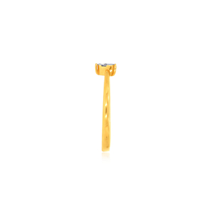 Bague créole en or rose avec émeraude et diamants de qualité supérieure, 1 carat, style rétro, avec accents d'émeraude et détails en diamants - Product Image 4