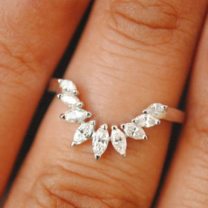 Bague de fiançailles droite en or 10 carats pour amour et cadeaux Star Dust à une seule broche 7 diamants cultivés en laboratoire - Product Image 3