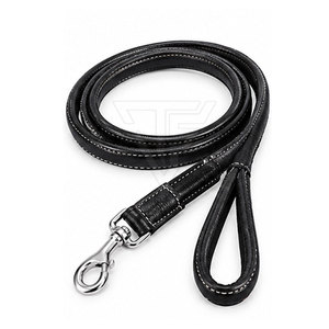 Ensemble collier et laisse pour chien en cuir avec motif uni, boucle en métal réglable et respirante avec anneau en D et boucle facile à saisir - Product Image 2