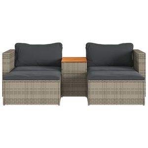 ชุดโซฟาหวายอะคาเซียสำหรับระเบียงสีเทา5ชิ้นพร้อมหมอนอิง - Product Image 5