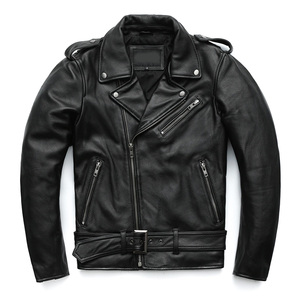 Vestes de moto classiques pour hommes en cuir synthétique enduit, épaisses, pour le printemps – Grande Vente - Product Image 1