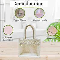 Sacs-cadeaux en jute de faveur de mariage de taille moyenne écologiques les plus vendus pour les paniers de chambre panier avec fenêtre transparente à l'avant