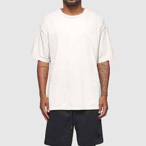 T-shirt décontracté pour homme grande taille 100% coton couleur unie col rond manches courtes entièrement personnalisable teinture unie très demandé - Product Image 5