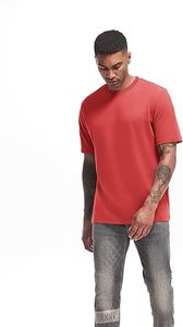Camiseta de Manga Corta para Hombre, Color Rojo Sólido, Corte Regular, Cuello Redondo, Informal, de Algodón, Diseño Liso - Product Image 2