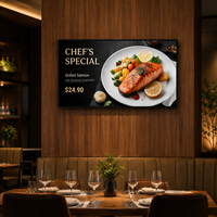Affichage numérique du menu pour la salle à manger de l'hôtel, écran LCD mural de 43 pouces pour la signalisation numérique du menu du restaurant