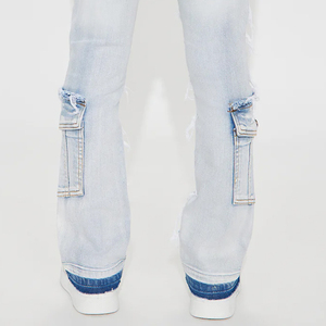 Everyday Essential Boys Cotton Rich <b>Denim</b> Pants With Flexible Soft And Comfortable <b>Material</b> For Bulk Order Solid Color With Logo - Product Image 5