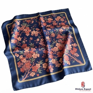 Premium Custom Printed Luxury Silk Scarf Lightweight Womens Square Headscarf OEM ODM Manufacturer Sicily Custom Fabric Products - Product Image 5