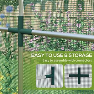 Gabbia per Piante in Acciaio Zincato 4 X 12, Tenda di Protezione Verde con Porta con Cerniera per Giardini, Serre e Ambienti Interni - Product Image 5