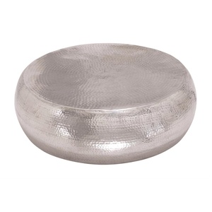 Moderno Vintage Accent Taburete Clásico Lujo Lado Martillado con Forma de Tambor Superior Aluminio Metal Antiguo Muebles PARA EL Hogar Best Seller - Product Image 1