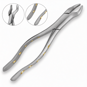 Pinzas de Extracción Dental 53L para Molares Superiores Izquierdos (1º y 2º), Agarre Tipo Pitón Hueco Dorado, Herramientas Quirúrgicas Manuales de Acero Inoxidable - Product Image 3
