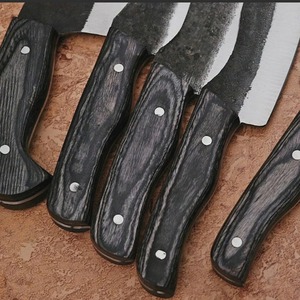 Ensemble de couteaux de chef en bois de Pakka forgés à la main, vente en gros |   Couteaux de cuisine professionnels 5 pièces |   Précision ultime - Product Image 3