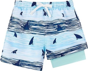 Men's Striped Swim Shorts Mid Waist Drawstring Casual Beach Wear Breathable Woven Polyester Quick Dry - Product Image 1