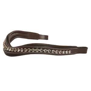 Fronture d'équitation personnalisée de qualité supérieure en cuir indien véritable, décorée en forme de V, avec rembourrage doux et durable, par Horsekraft - Product Image 2