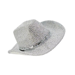 Black Glitter Cowboy <b>Hat</b> With Sequin <b>Band</b> Unisex Adult Party <b>Hat</b> Four Seasons Wear - Product Image 3