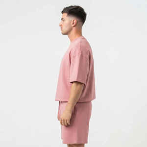 Ensemble short et t-shirt à manches courtes personnalisé avec logo 2026 pour homme, survêtement décontracté imprimé, vêtements de fitness en gros - Product Image 2