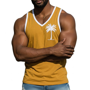 Débardeur Homme Col V Coupe Musclée Design Personnalisé avec Bordure Contrastante – Vente en Gros Streetwear Urbain - Product Image 4