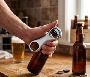 Premium Stainless Steel <b>Wine</b> Bottle Opener Modern Design Ergonomic Comfort Grip Wood Handle Heavy-Duty - Product Image 4