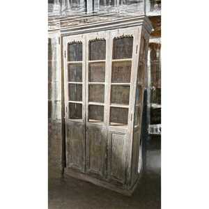 Antique <b>White</b> Distressed Teak <b>Wood</b> Vintage Style <b>Wardrobe</b> for Bedroom Furniture Home Use - Product Image 1