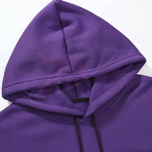 100% Cotton Fleece Purple Color Blocking Hooded <b>Tracksuit</b> Set Casual Wear <b>Plain</b> <b>Tracksuit</b> Full Sleeve Drawstring Autumn Wear - Product Image 3