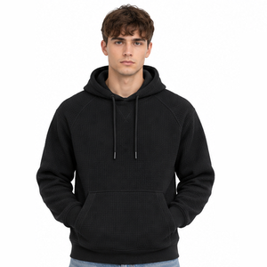 Sweat à capuche en tricot gaufré pour homme, pull personnalisé, sweat à capuche thermique, sweat-shirt décontracté à manches longues, vêtements de sport texturés, streetwear, OEM, ODEM - Product Image 1