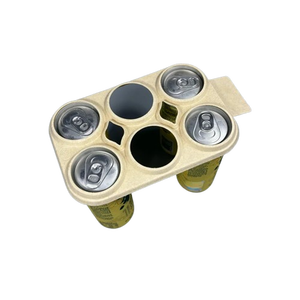 Nouveaux porte-canettes de bière compostables et biodégradables en lot de 6, emballage en pâte moulée écologique pour boissons, tailles personnalisées - Product Image 1
