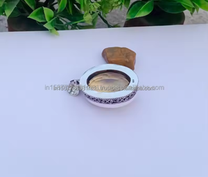 Pendentif Quartz fumé collier en argent pour femmes déclaration bijoux pendentif Quartz fumé pour anniversaire et anniversaire cadeau fait main - Product Image 3