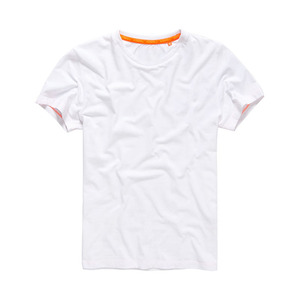 Camiseta de Manga Corta para Hombre, Cuello Redondo, Ajustada, de Algodón Blanco, Estilo Casual, Tejido Jersey - Product Image 2