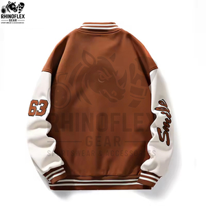 Veste de baseball bomber varsity personnalisée de haute qualité avec broderie chenille et manches en cuir pour homme – Style urbain direct - Product Image 2