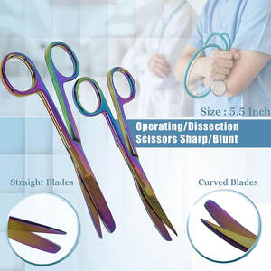 ชุดอุปกรณ์ผ่าตัดแบบมืออาชีพ 23 ชิ้น หลายสีรุ้ง สำหรับการศึกษากายวิภาคศาสตร์ พร้อมด้ามมีดผ่าตัดและใบมีด - Product Image 3